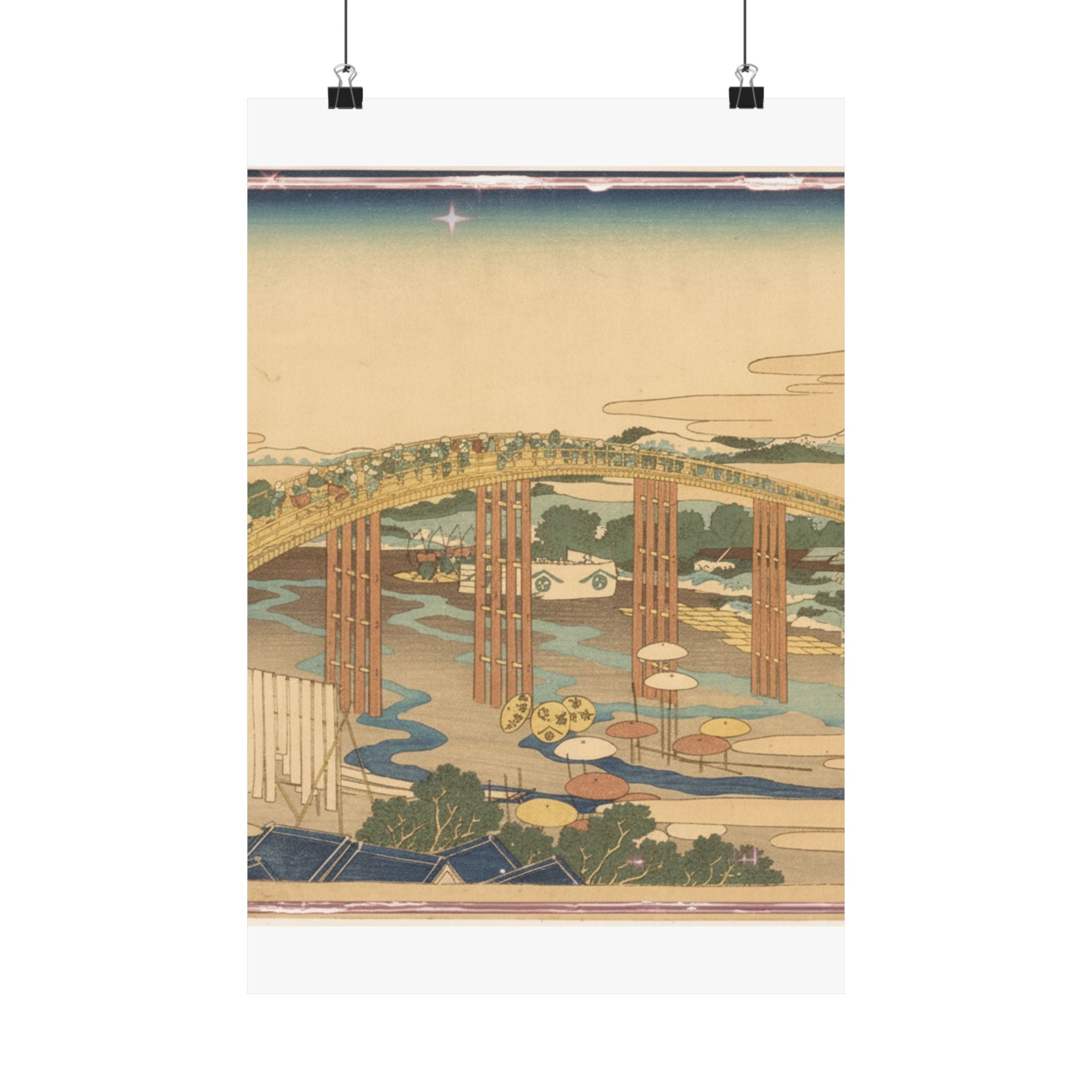 Scenic Nature — Yahagi Bridge At Okazaki On The Tōkaidō (Tōkaidō Okazaki Yahagi No Hashi), From  — Matte Poster