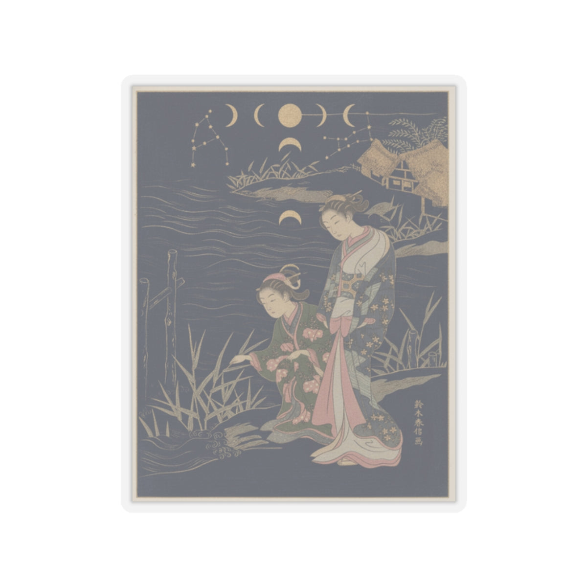 Celestial — Two Young Ladies At The Shore — Kiss-Cut Sticker