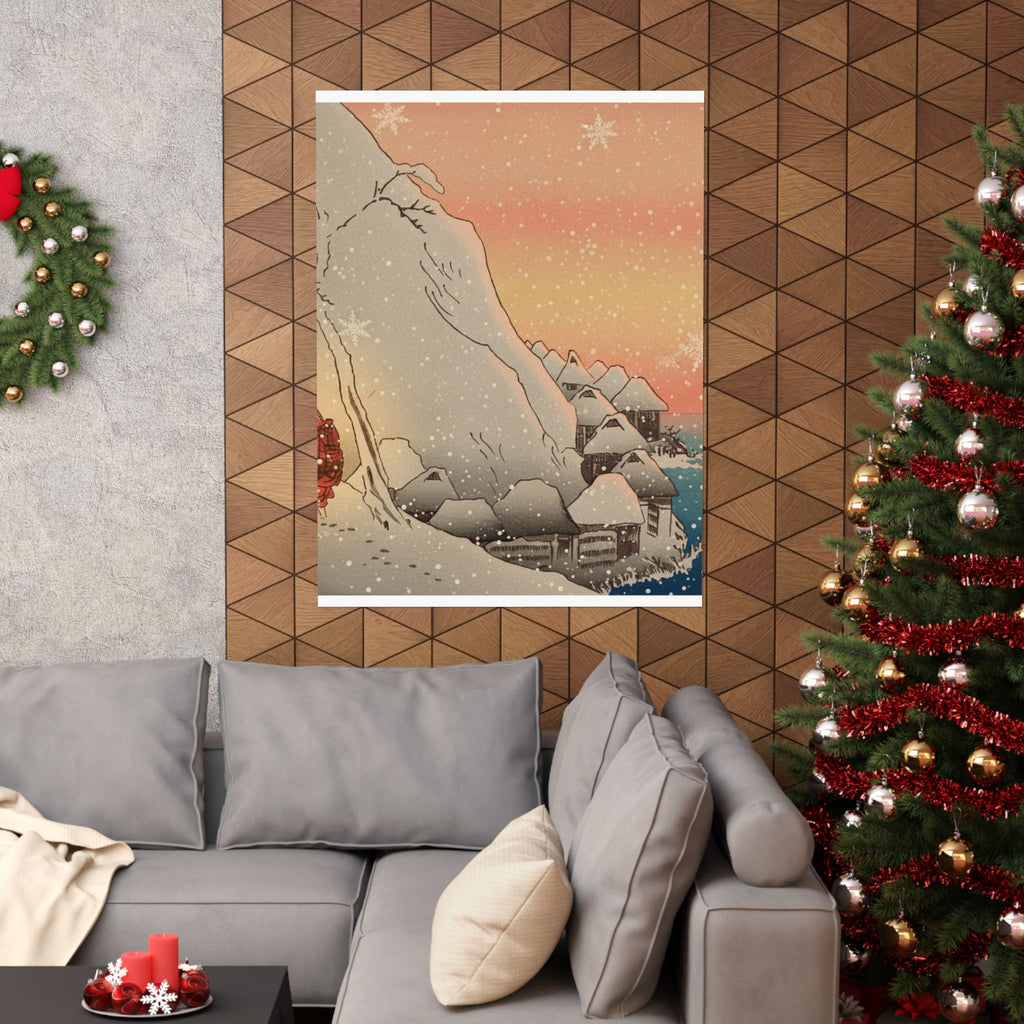 Southern Sunset — Nichiren In Snow At Tsukahara, Sodo Province — Matte Poster