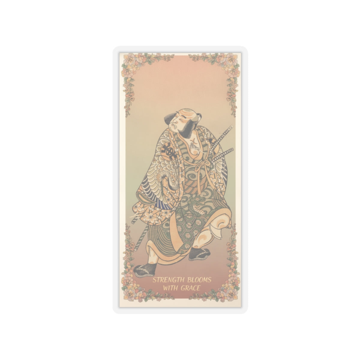 Affirmation — The Actor Nakamura Nakazo As A Warrior — Kiss-Cut Sticker