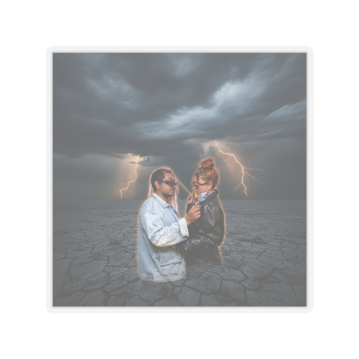Dramatic Storm — Person — Kiss-Cut Sticker