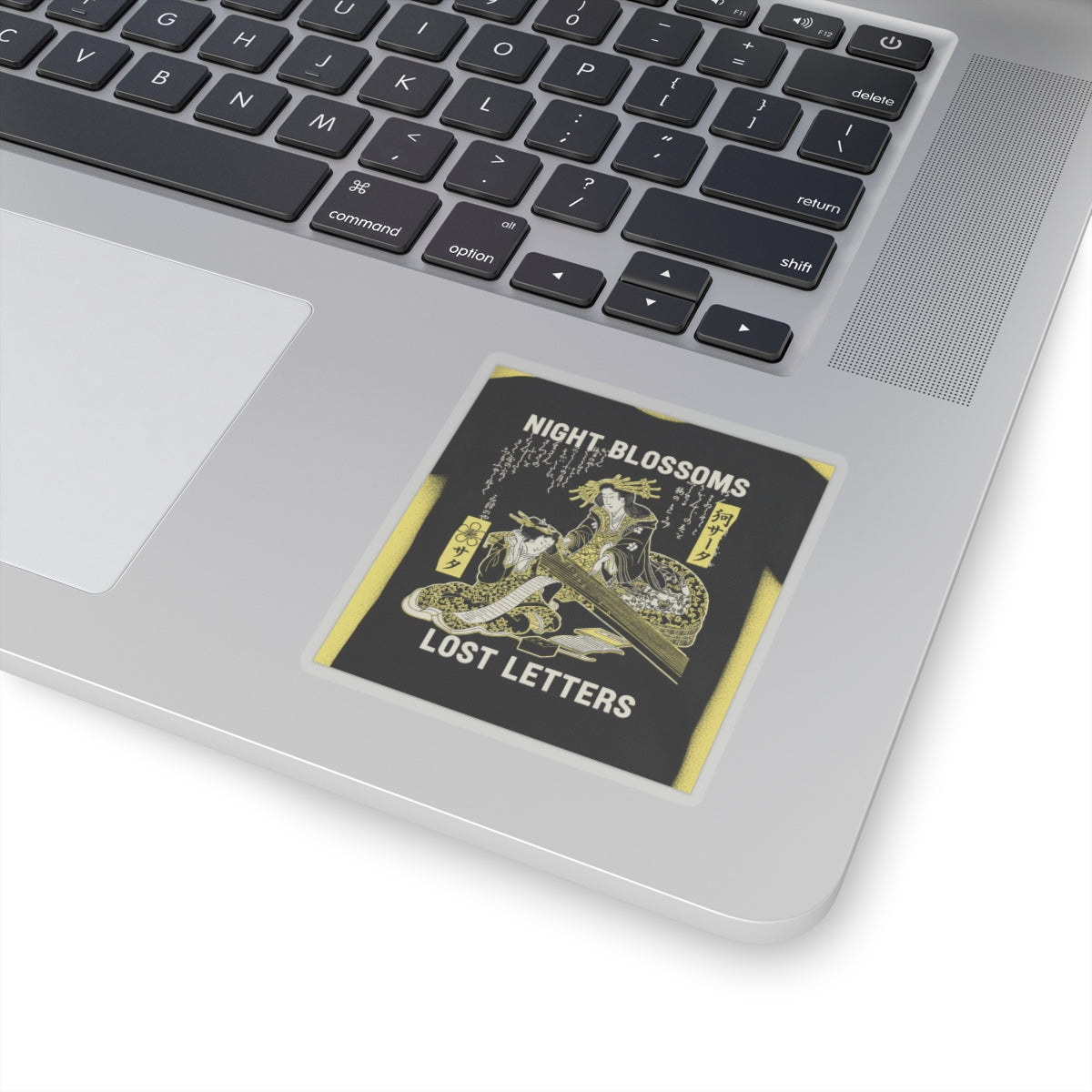 Streetwear Collage — Two Courtesans, One Playing A Koto (Harp) And The Other Reading A Letter — Kiss-Cut Sticker