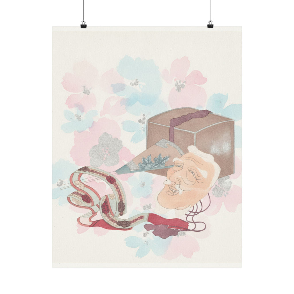 Watercolor — Mask And Other Objects For The Noh Dance — Matte Poster