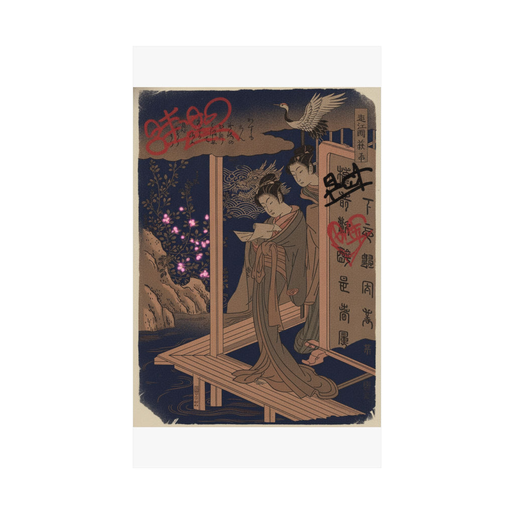 Japanese Street — Bush Clover In Province Of Omi — Matte Poster