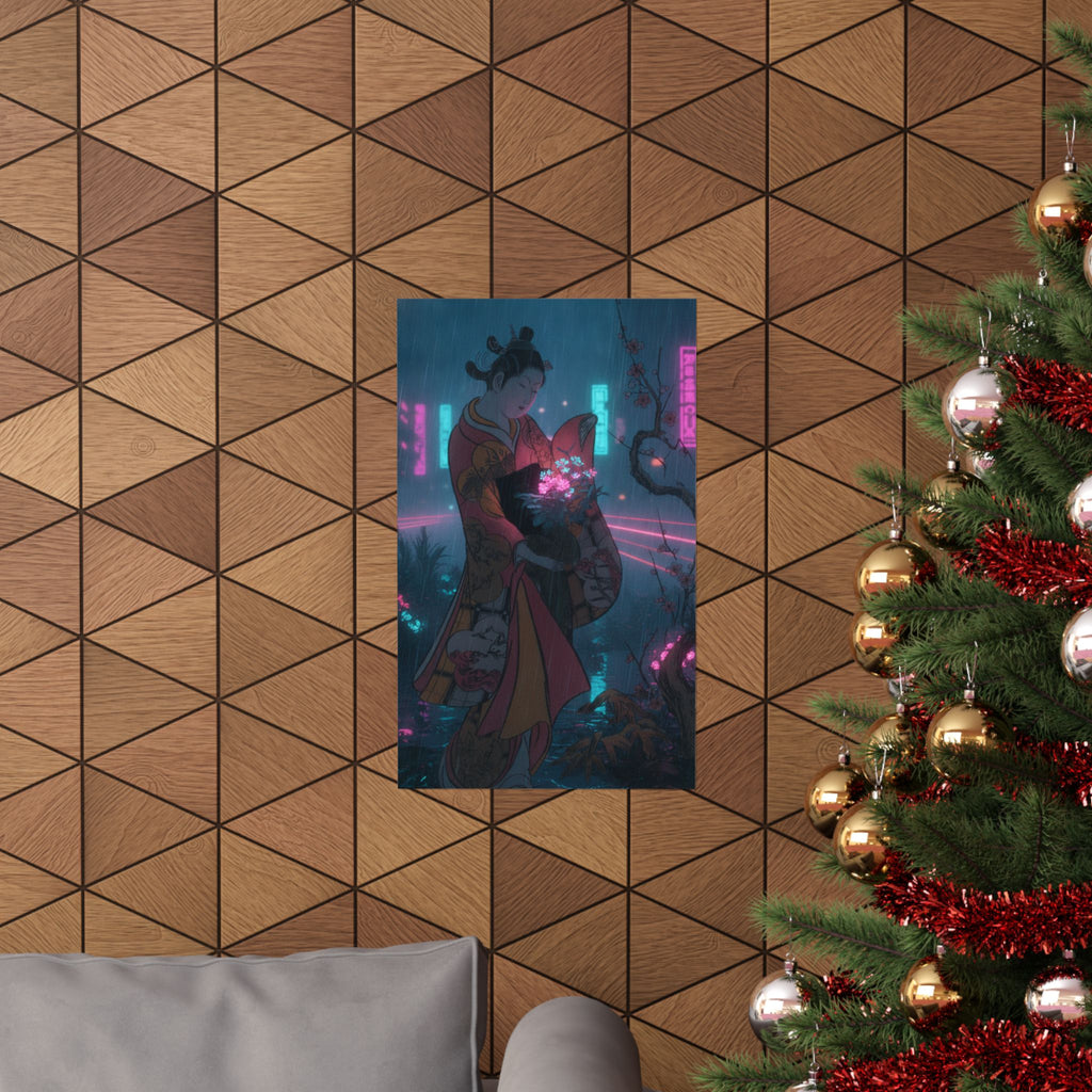 Neon Noir — A Young Lady In A Garden — Matte Poster