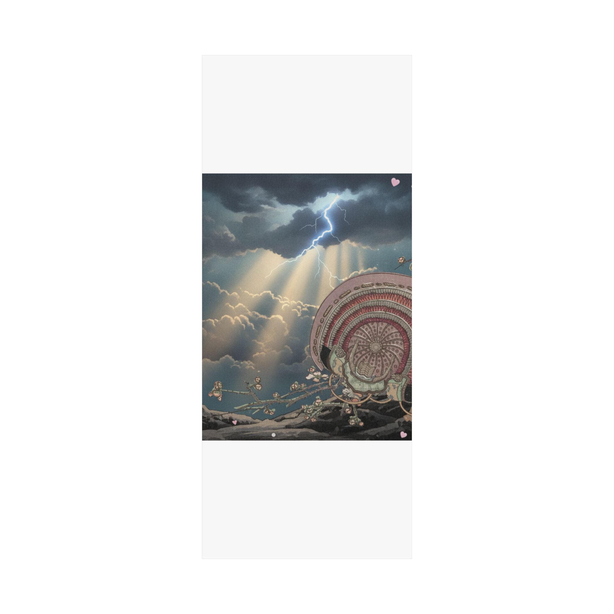 Dramatic Storm — Helmet And Plum Blossoms — Matte Poster