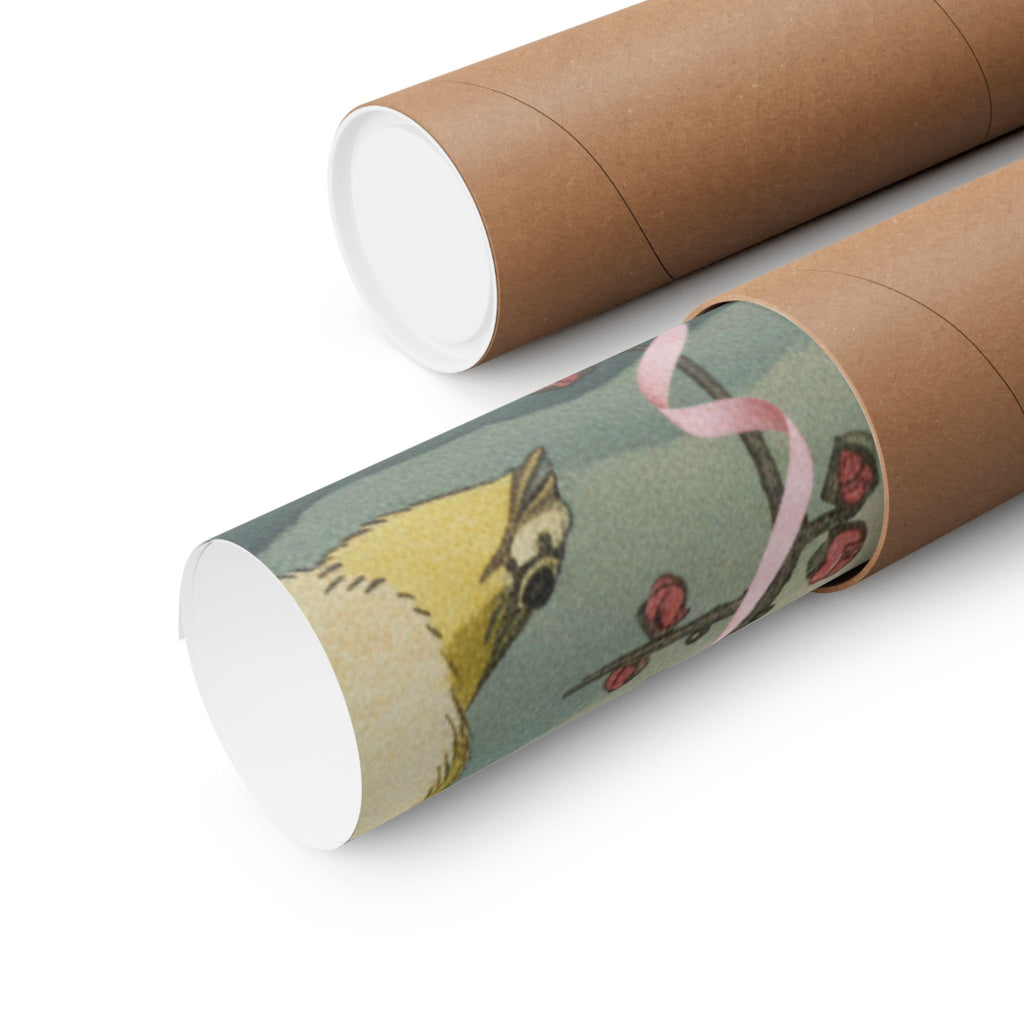 Scenic Nature — Bush Warbler On A Plum Branch (Ume Ni Uguisu) — Matte Poster
