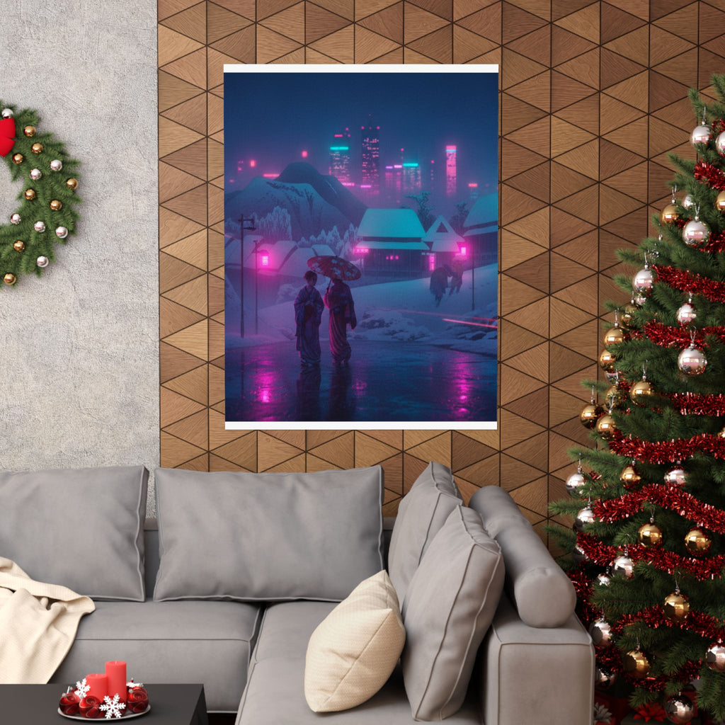 Neon Noir — Evening Snow — Matte Poster