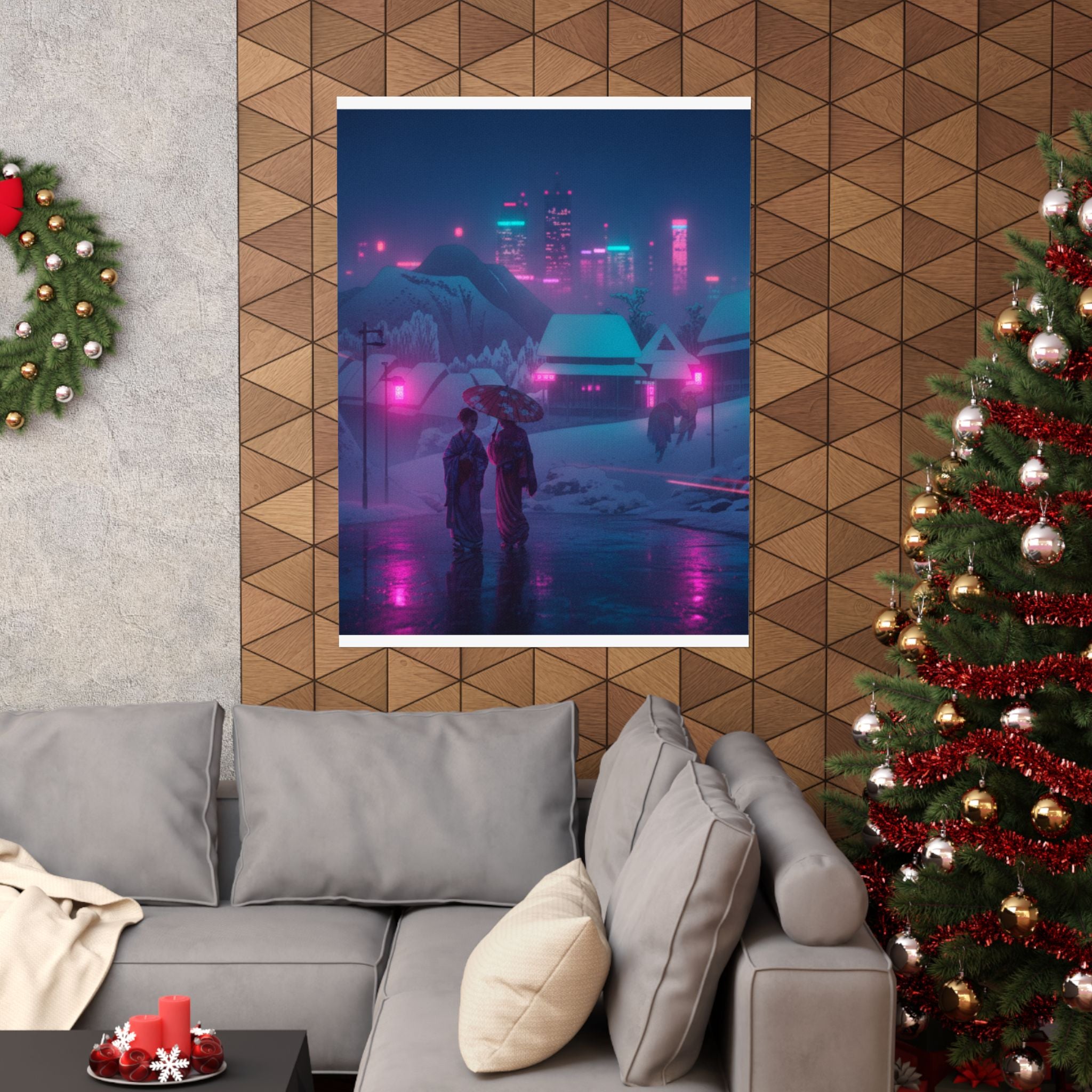 Neon Noir — Evening Snow — Matte Poster