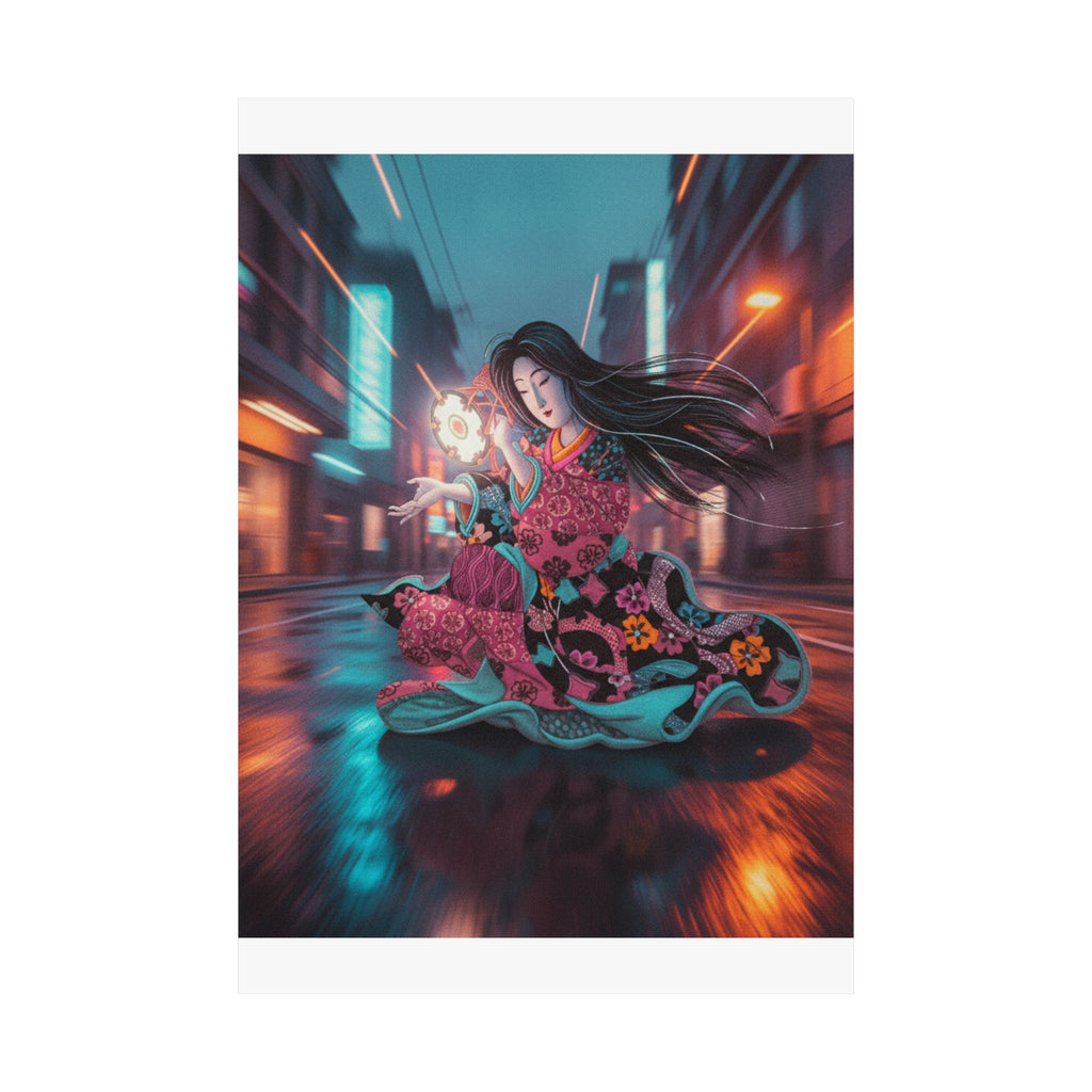 Fast Furious — Woman Playing The Tsuzumi — Matte Poster