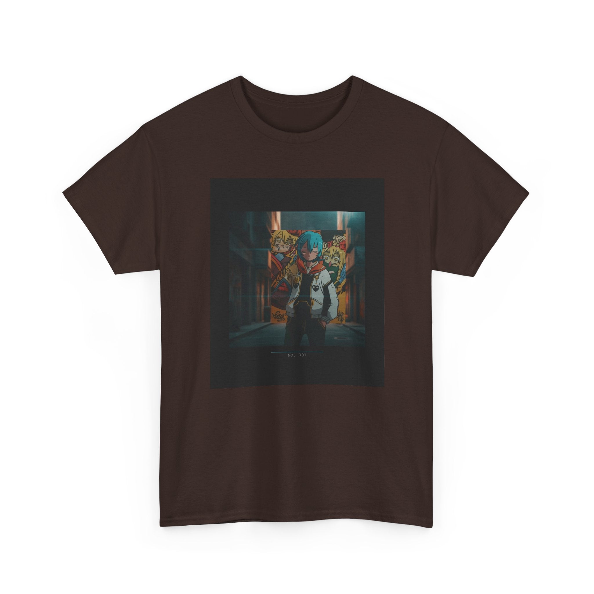 Blue-Haired Anime Kid Graffiti Alley No.001 Graphic Tee