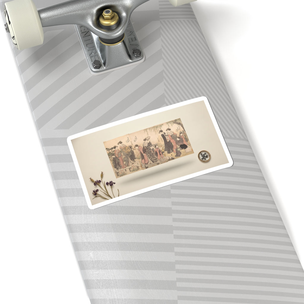 Product Marketing — Courtesans In An Iris Garden — Kiss-Cut Sticker