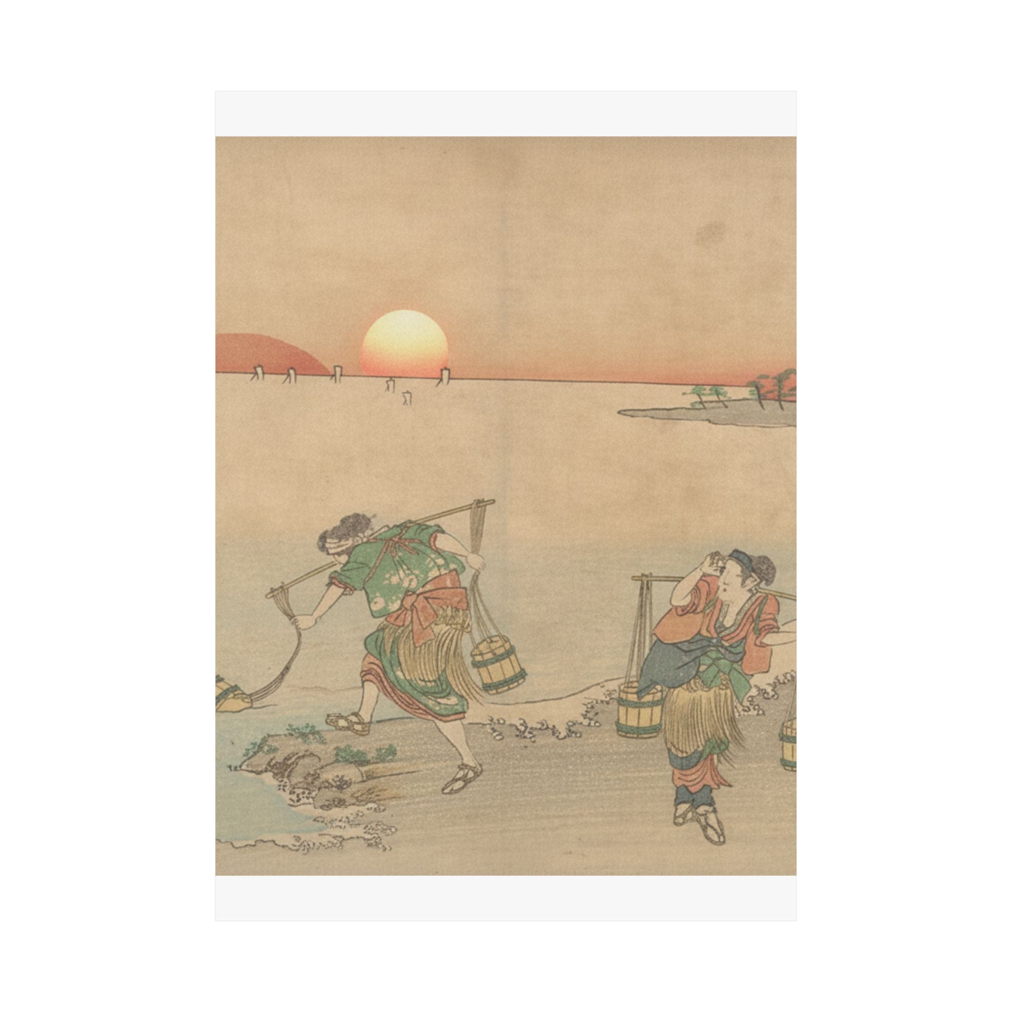 Scenic Nature — Three Water Carriers At The Shore — Matte Poster