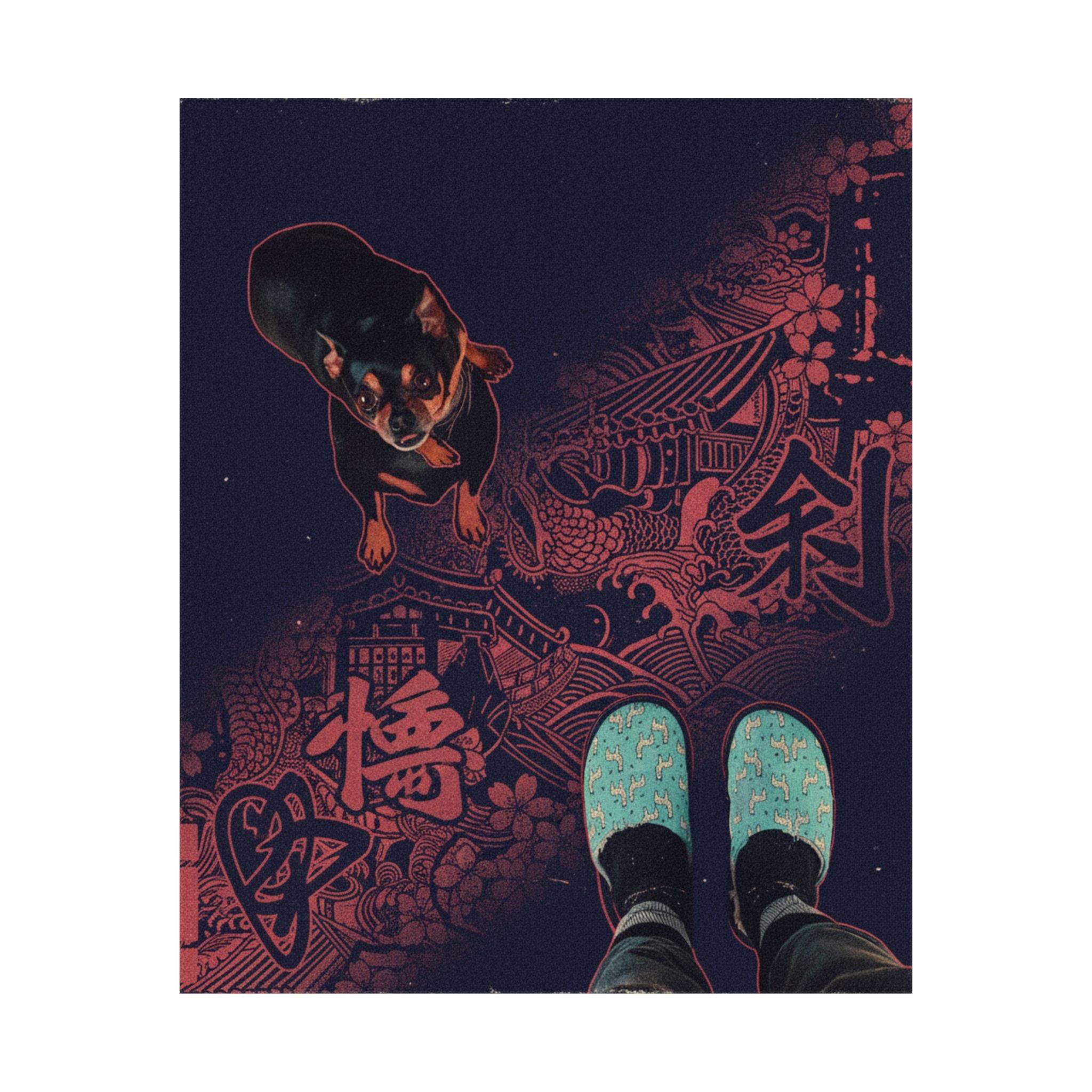 Japanese Street — Dog — Matte Poster