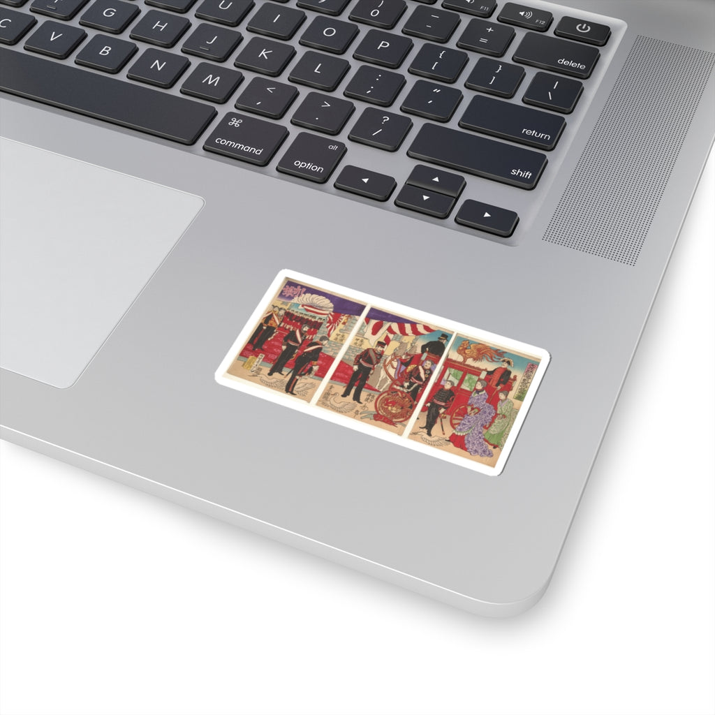 Japanese Street — Arrival Of The Emperor At Tokyo After The Victory (Russo-Japanese War) — Kiss-Cut Sticker