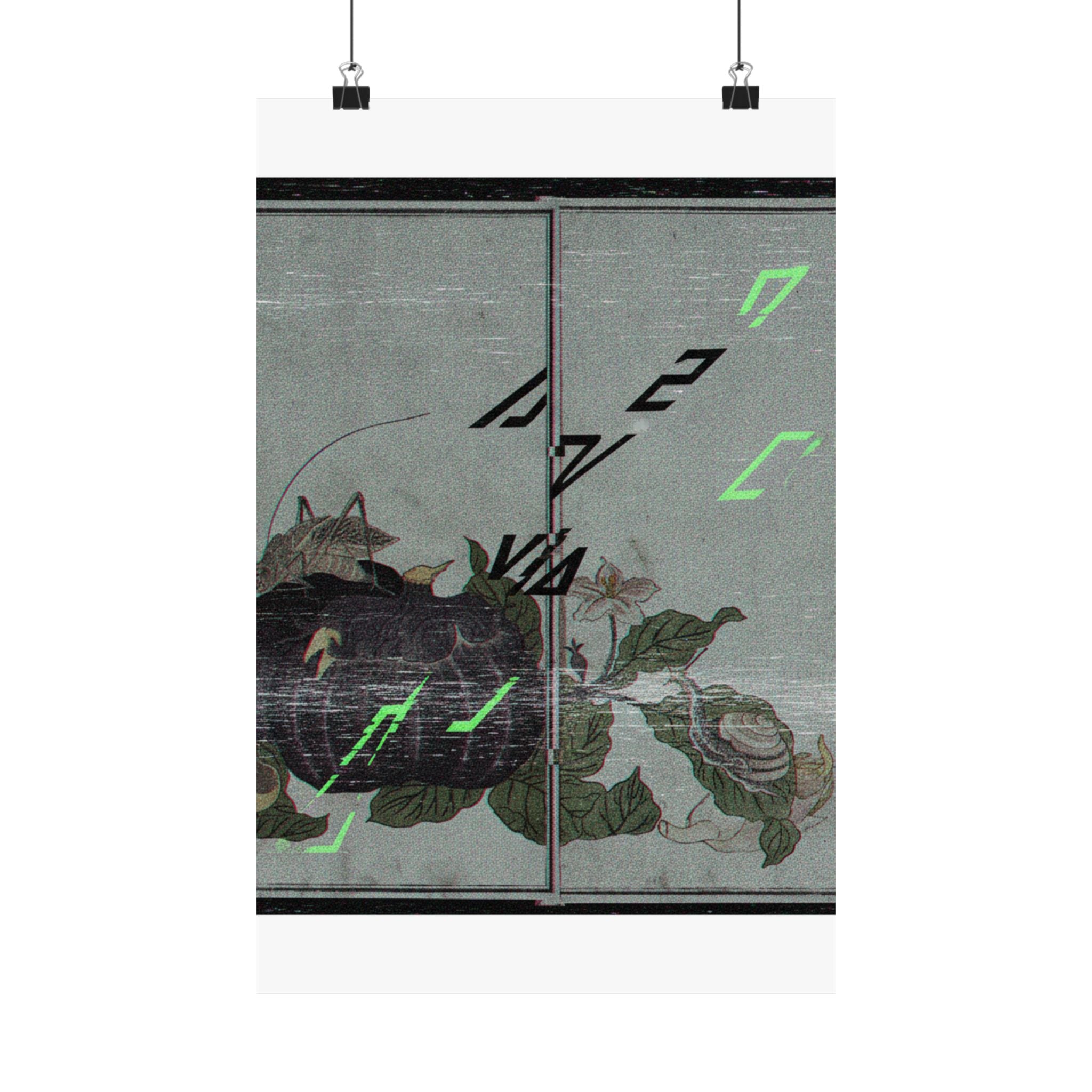 Glitch Culture — Land Snail (Katatsumuri); Giant Katydid (Kutsuwamushi), From The Picture Book Of — Matte Poster
