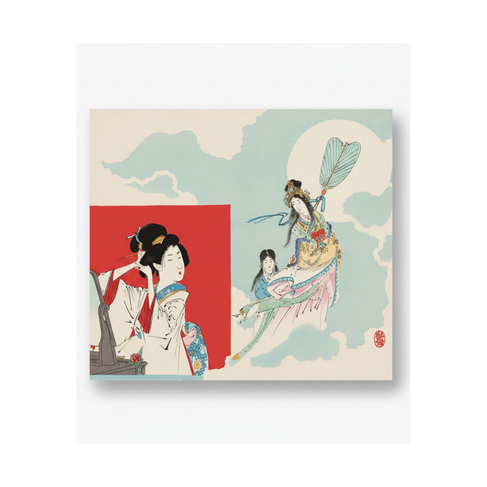 Ecommerce Main — 'Ideal And Actual' (Risō To Genjitsu); Iillustration From Bungei Kurabu (Literar — Matte Poster