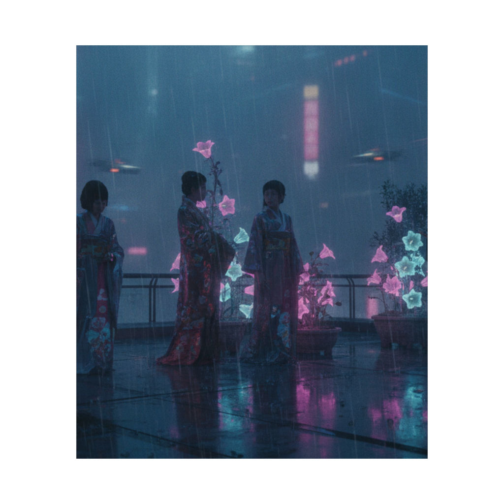 Neon Noir — Bellflowers (Asagao), From The Series Genji In Fashionable Modern Guise (Fūryū Y — Matte Poster