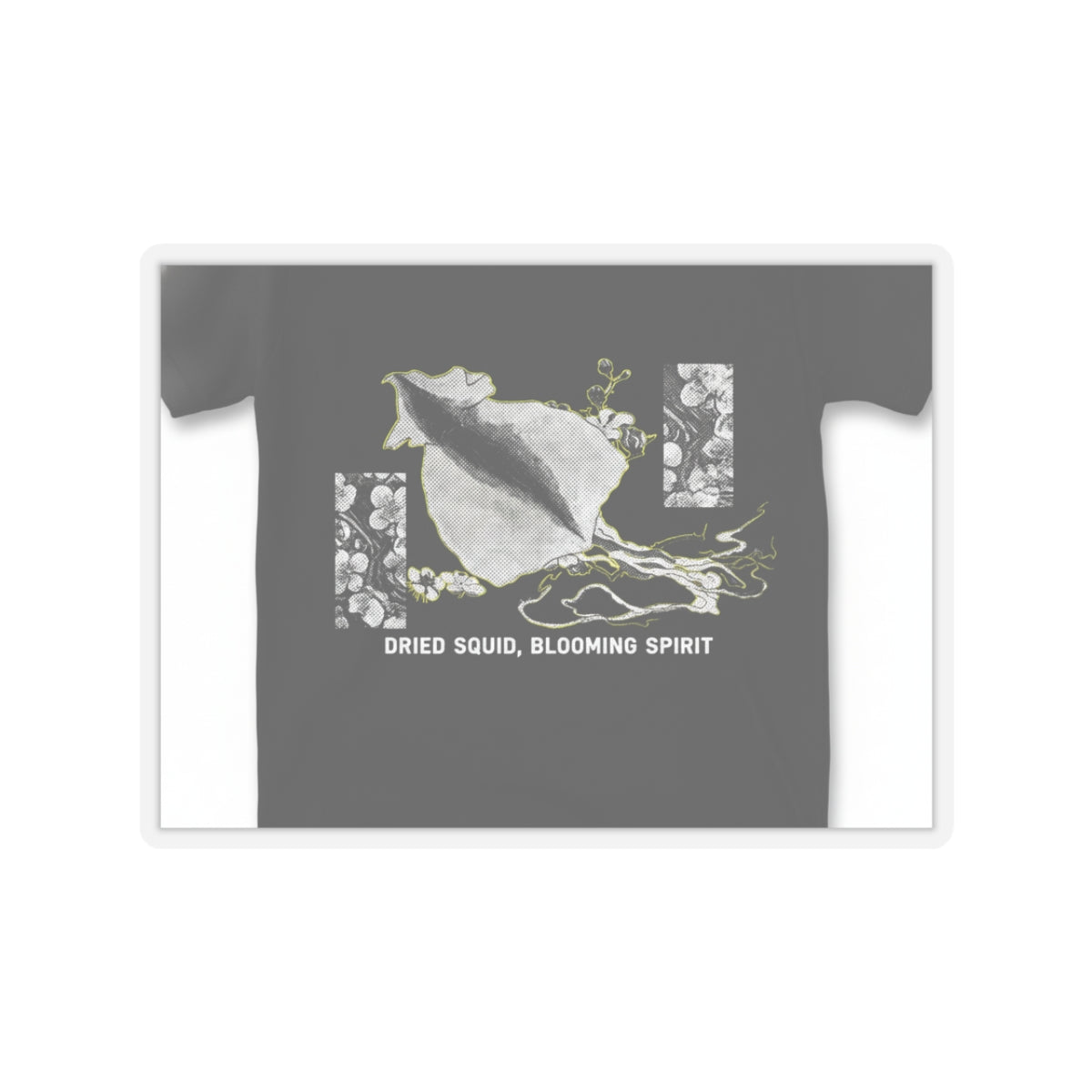 Streetwear Collage — Dried Cuttle-Fish And Plum Blossoms — Kiss-Cut Sticker