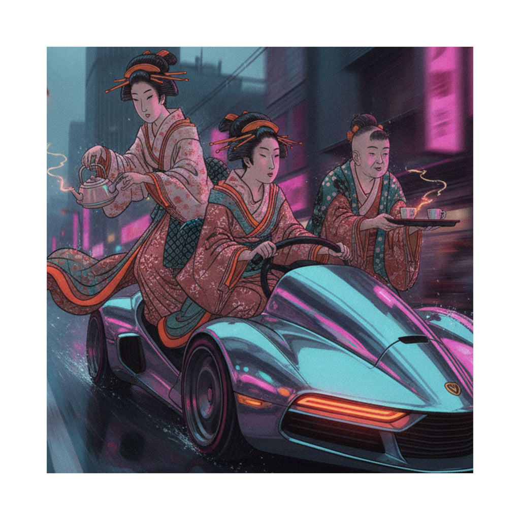 Fast Furious — Two Young Ladies Having Tea Attended By Elderly Servant — Matte Poster