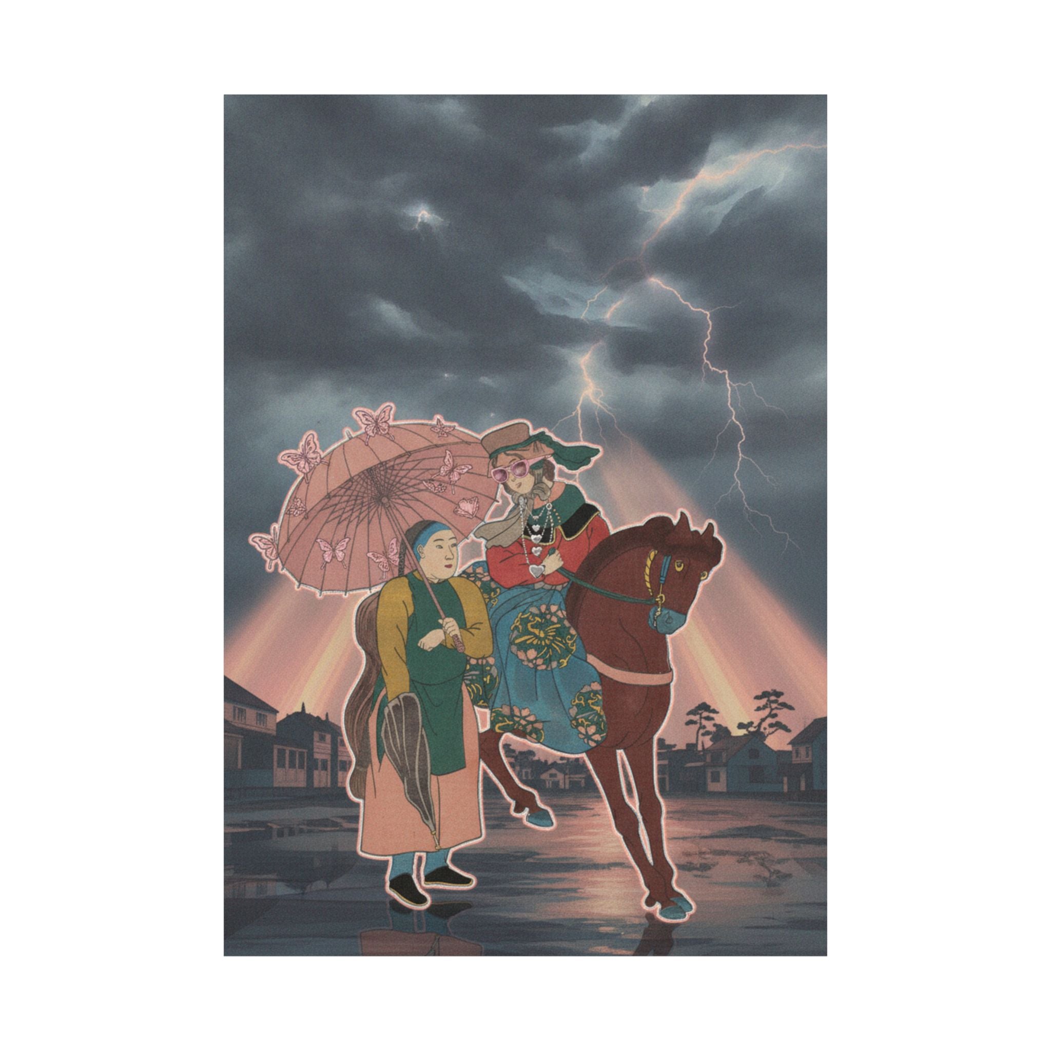 Dramatic Storm — An English Woman With A Chinese Servant In The Foreign District, From The Series — Matte Poster