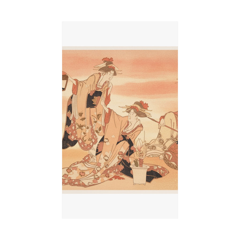 Southern Sunset — Three Young Ladies Visiting Together — Matte Poster