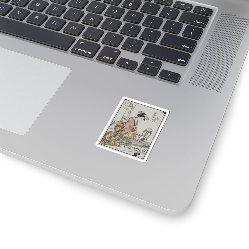 Vintage Bootleg — Young Lady Playing A Musical Instrument — Kiss-Cut Sticker