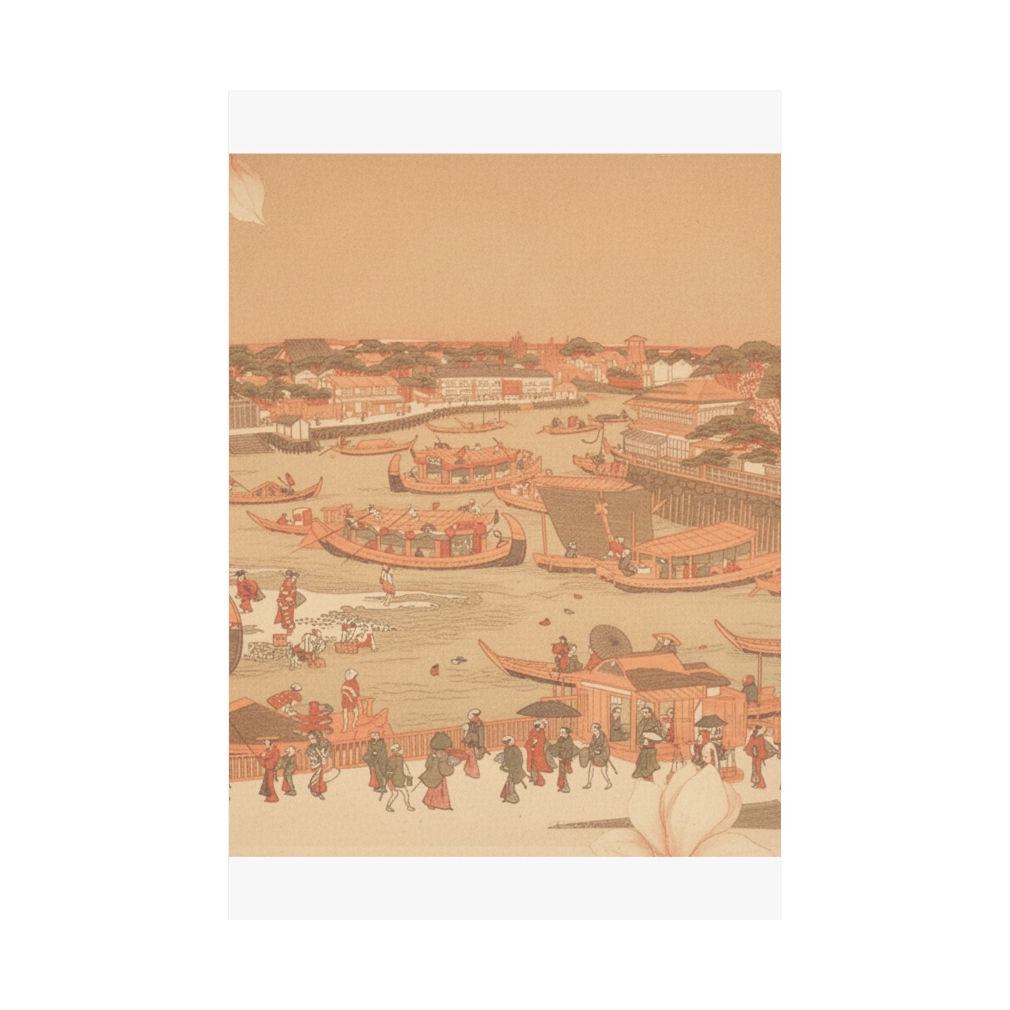 Southern Sunset — New Great Bridge At Naka Zu In Edo — Matte Poster