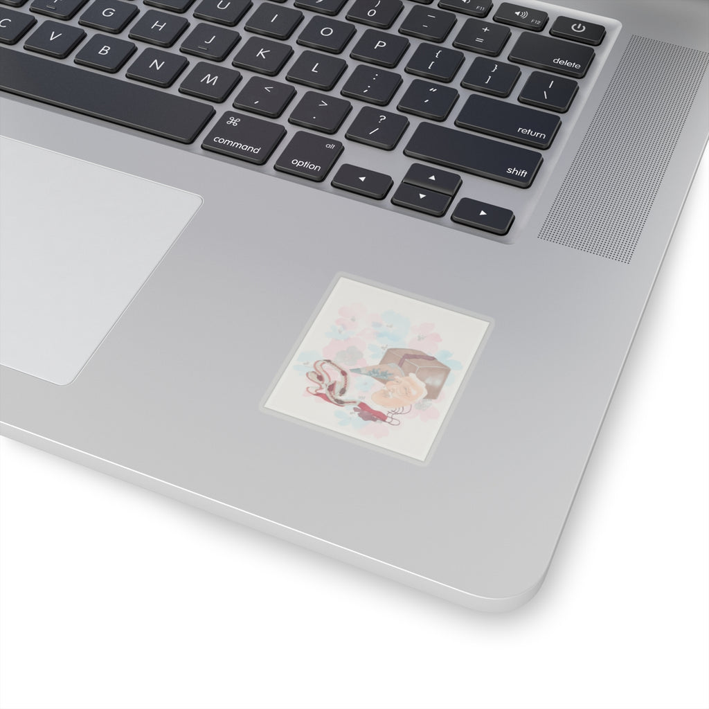 Watercolor — Mask And Other Objects For The Noh Dance — Kiss-Cut Sticker