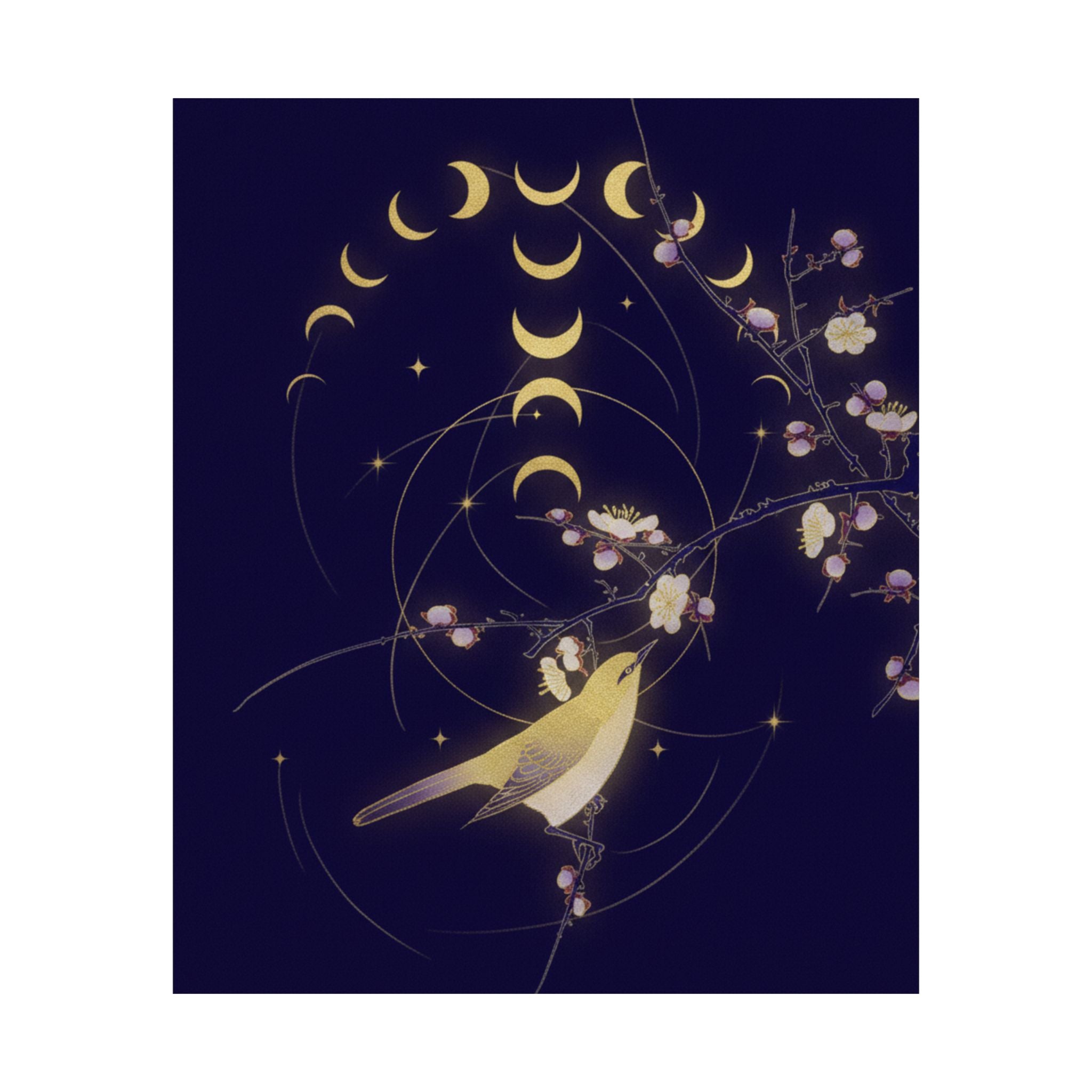 Celestial — New Moon; Nightingale On A Plum Branch — Matte Poster