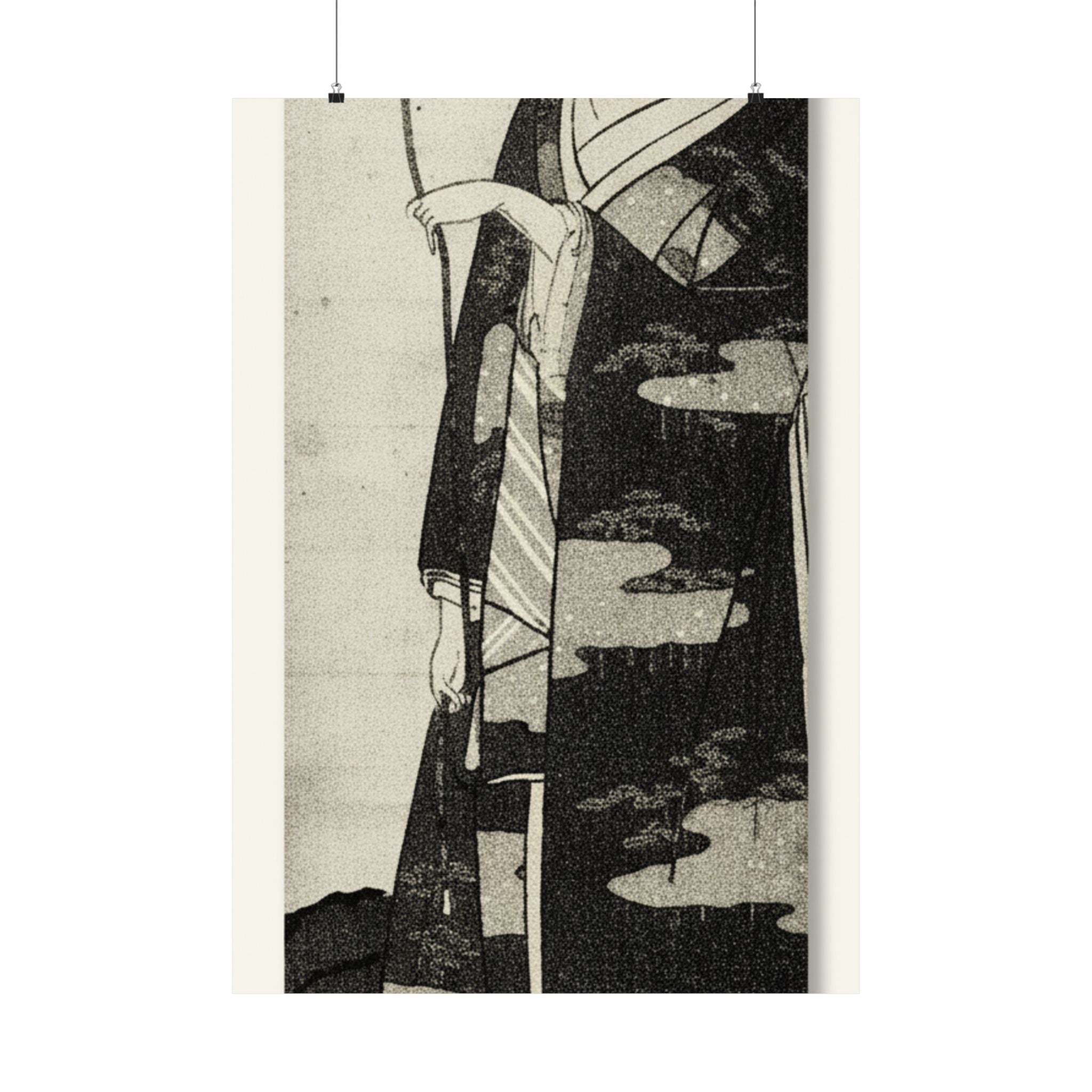 Ecommerce Main — A Woman Playing With A Monkey Which Has Climbed A Tree — Matte Poster