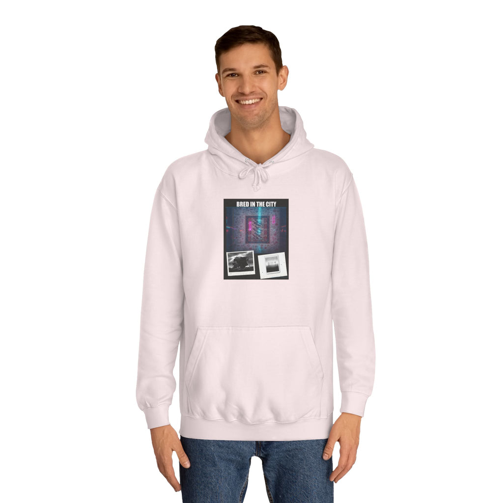 BRED IN THE CITY Purple Neon Collage Hoodie