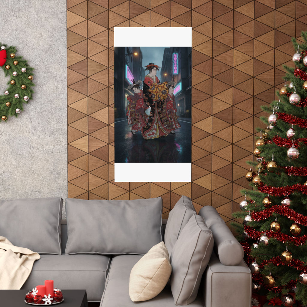 Fast Furious — An Oiran Accompanied By Two Kamuro — Matte Poster