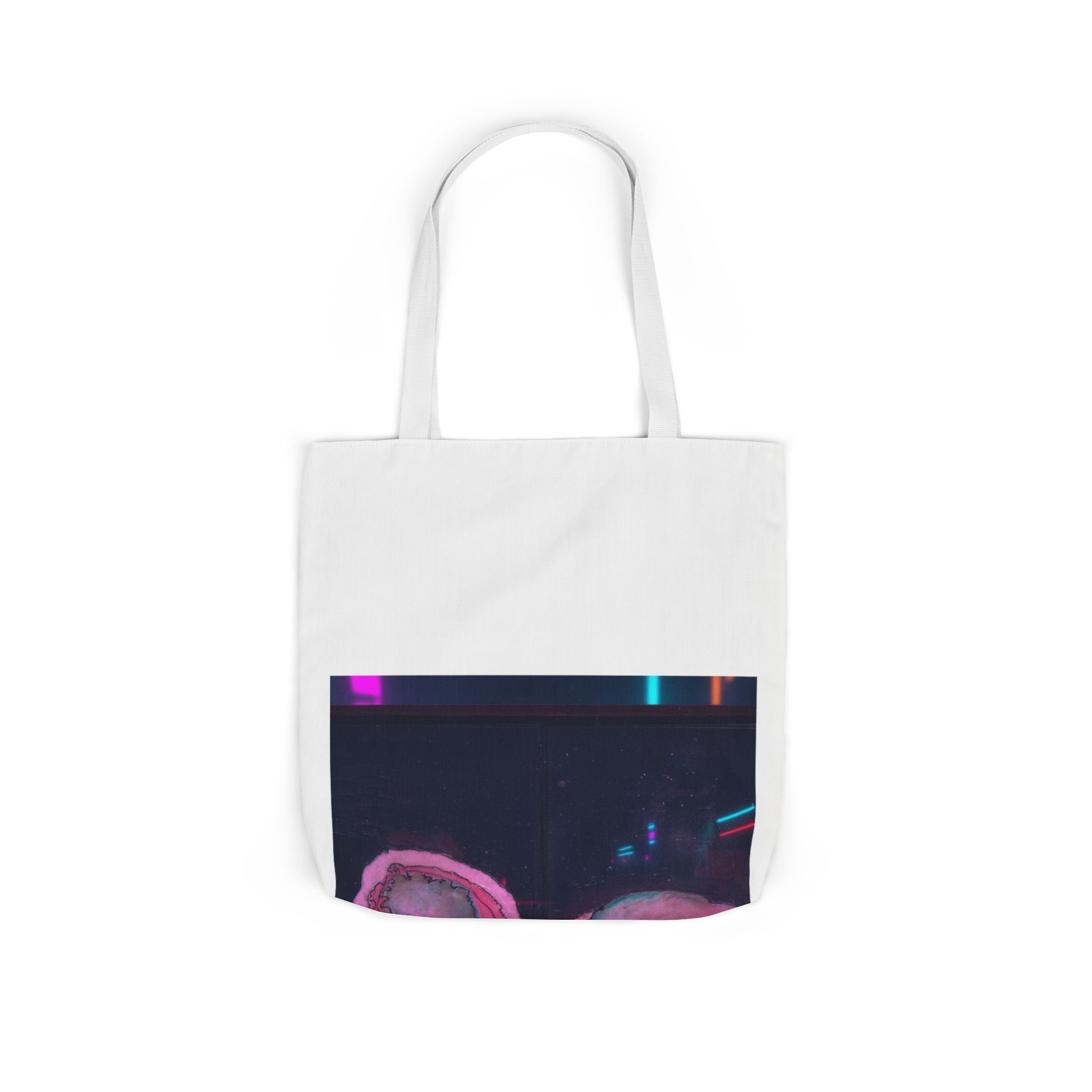 Neon Night Glow Agate Abstract Photo Canvas Tote Bag