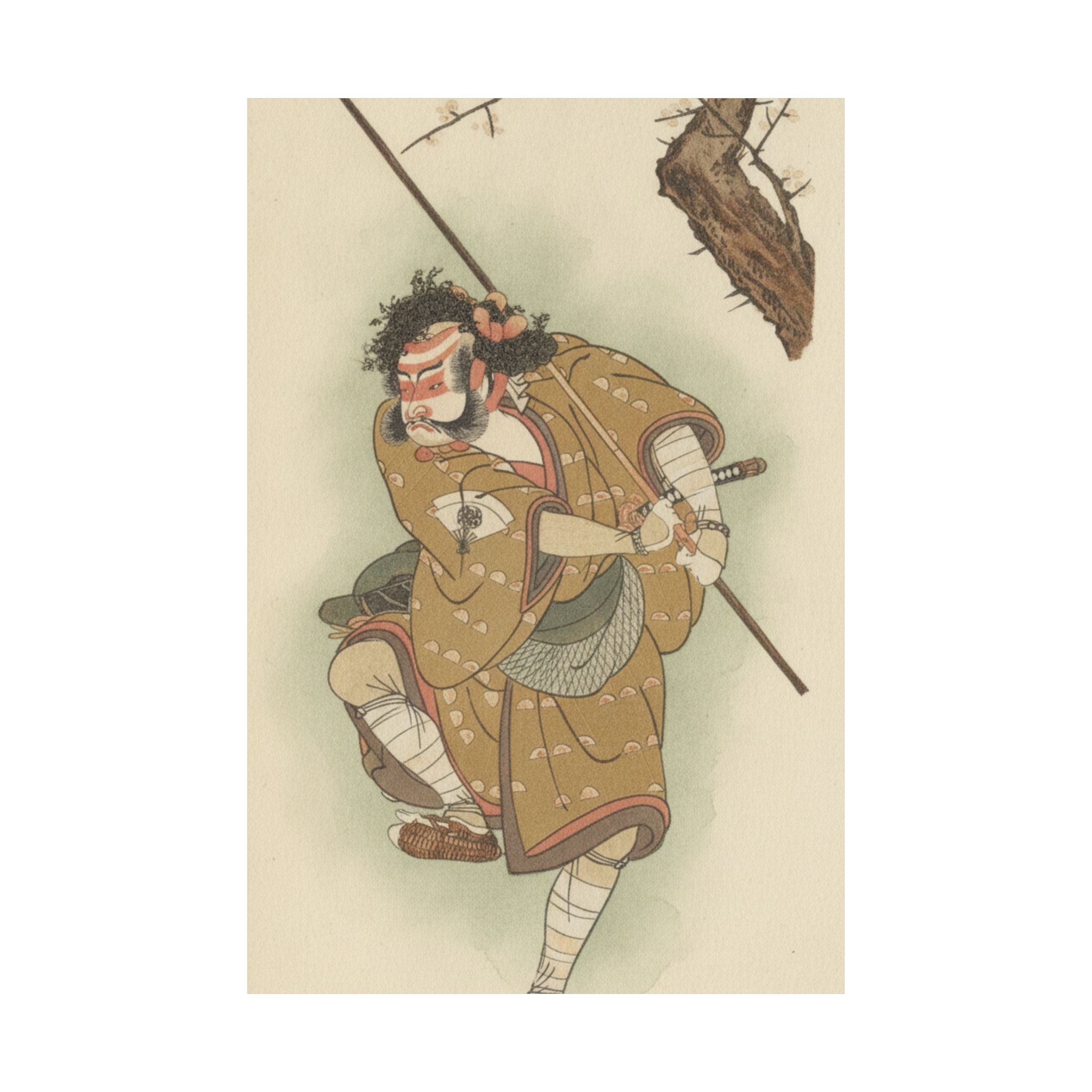 Botanical — Onoe Matsusuke In The Role Of Asahina In "Edo No Haru Meisho Soga" — Matte Poster