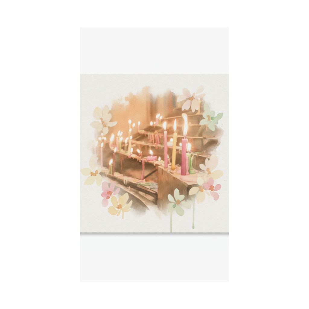 Watercolor — Candle — Matte Poster