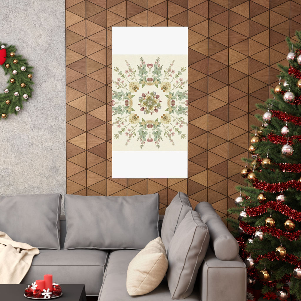 Pressed Wildflower Symmetry Cottagecore Botanical Poster