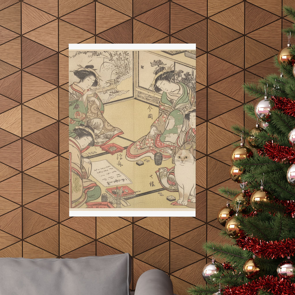 Botanical — Four Oiran Of The House Called Kadokana-Ya Playing The Game Of Ko-Awase (Incense — Matte Poster