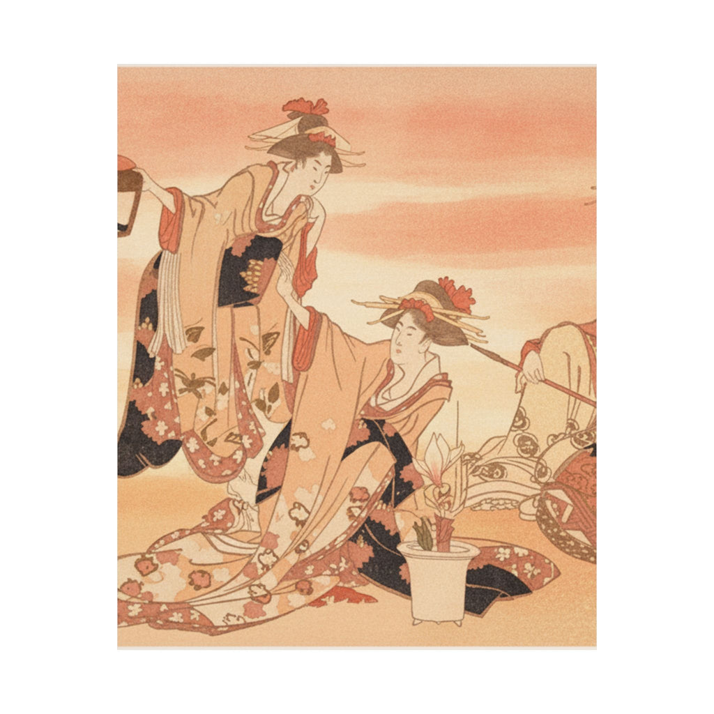 Southern Sunset — Three Young Ladies Visiting Together — Matte Poster