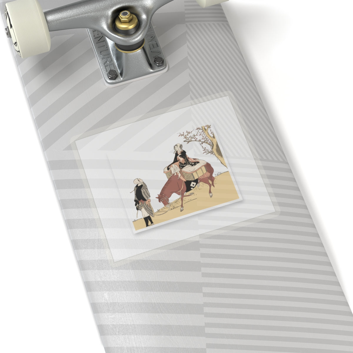 Ecommerce Main — Version Of Legend Of Michizane: Woman Riding Ox Which A Man Is Leading — Kiss-Cut Sticker