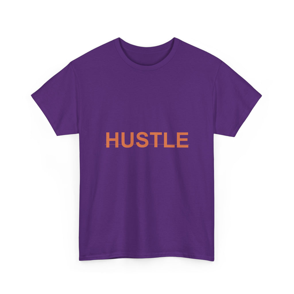 HUSTLE Bold Burnt-Orange Minimal Typography Tee