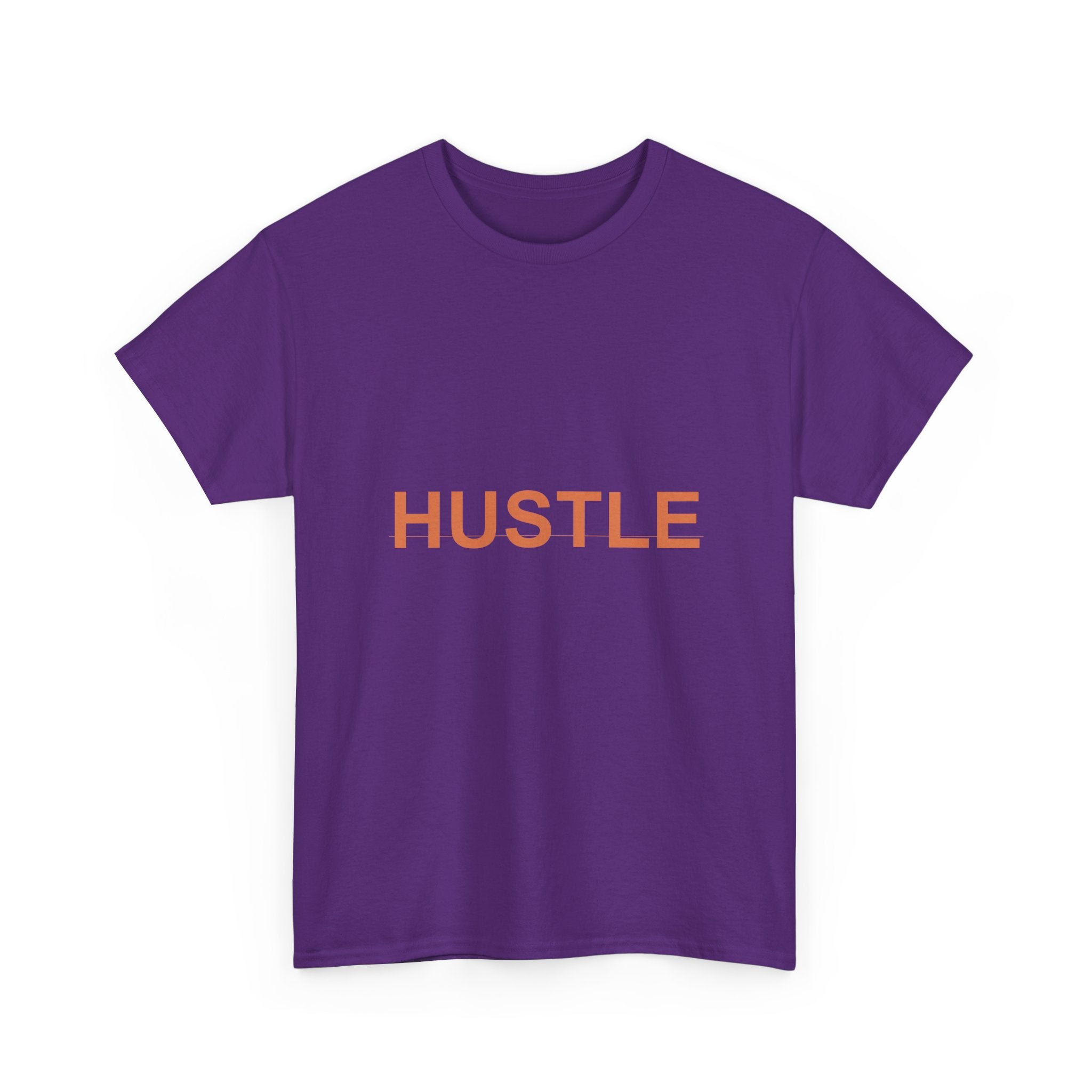HUSTLE Bold Burnt-Orange Minimal Typography Tee