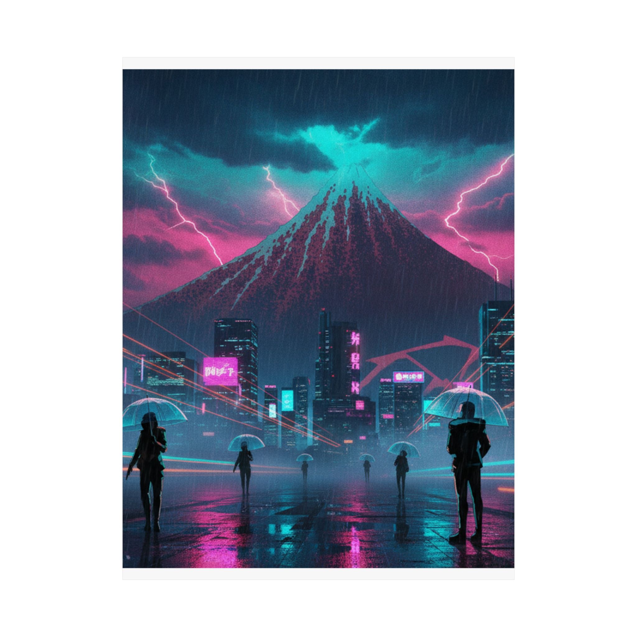 Neon Noir — Storm Below Mount Fuji (Sanka No Haku U), From The Series Thirty-Six Views Of Mo — Matte Poster