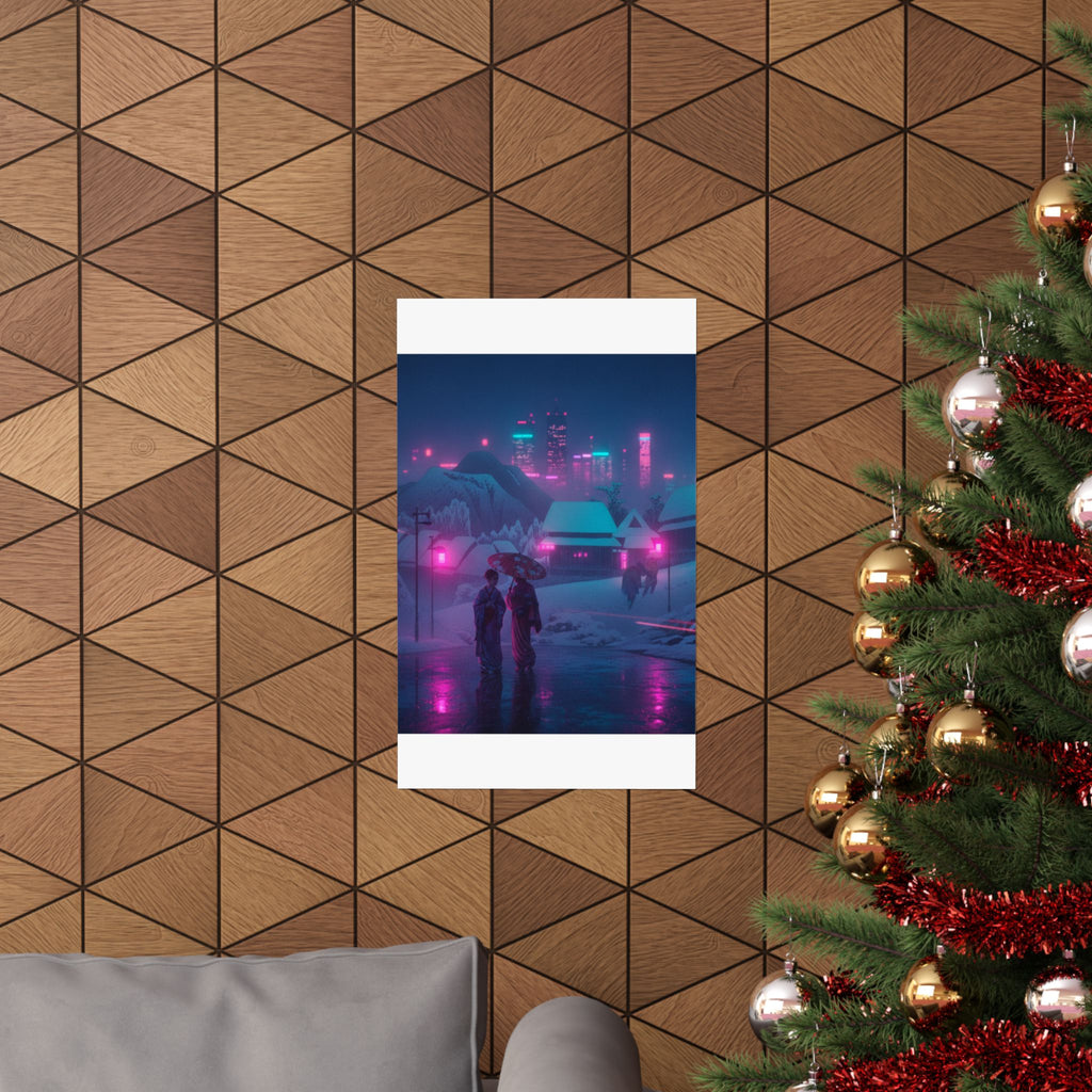 Neon Noir — Evening Snow — Matte Poster