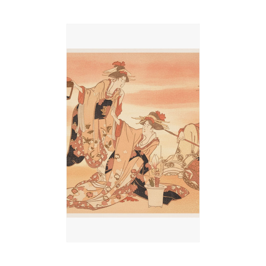 Southern Sunset — Three Young Ladies Visiting Together — Matte Poster