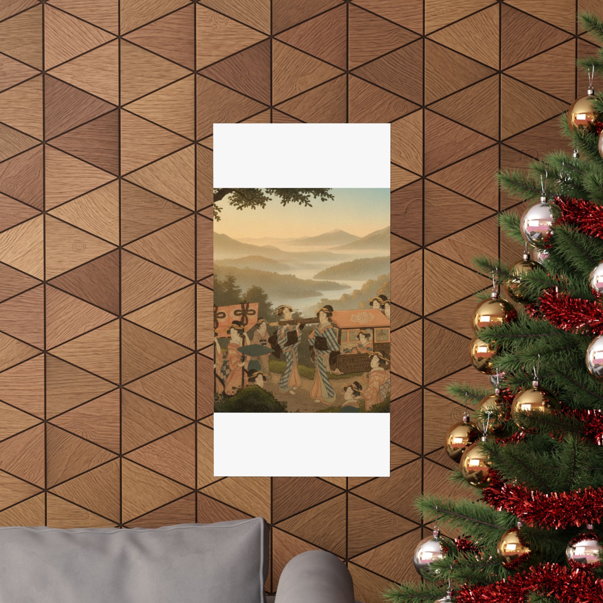 Scenic Nature — Promenade Of Famous Beauty Escorted By Many Female Attendants — Matte Poster