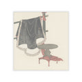 Botanical — Flower Vase With Stand; Dress Hanging On A Clothesrack — Kiss-Cut Sticker