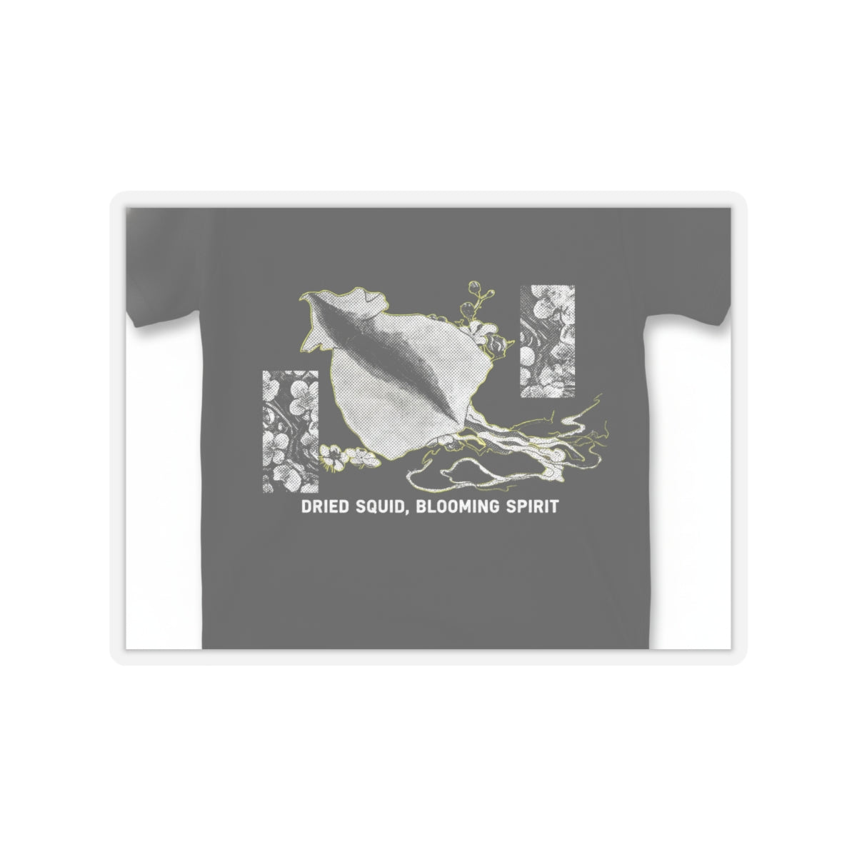 Streetwear Collage — Dried Cuttle-Fish And Plum Blossoms — Kiss-Cut Sticker