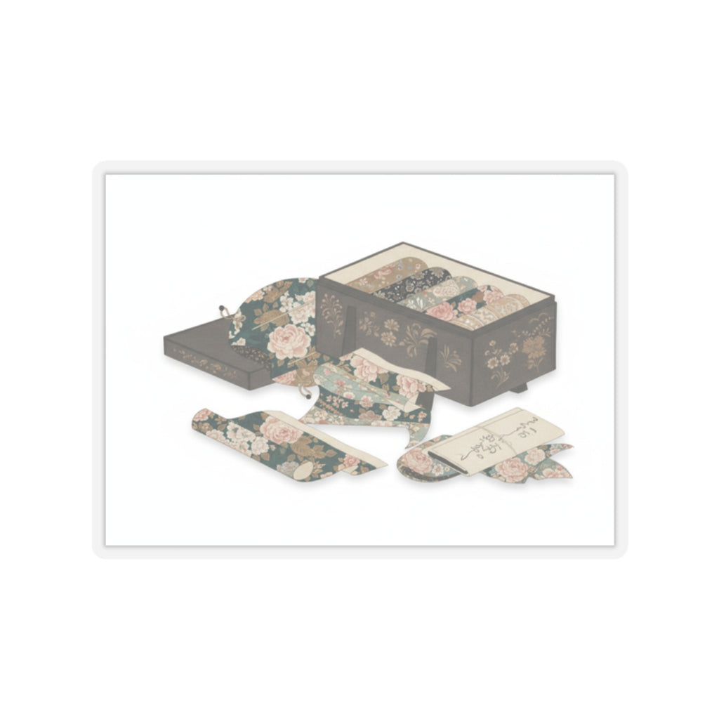 Ecommerce Main — Box With Draperies — Kiss-Cut Sticker