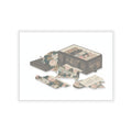 Ecommerce Main — Box With Draperies — Kiss-Cut Sticker